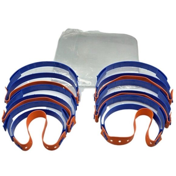 Protective Face Shield Kit With 12 Shields and Adjustable Frames P&G - Picture 1 of 14